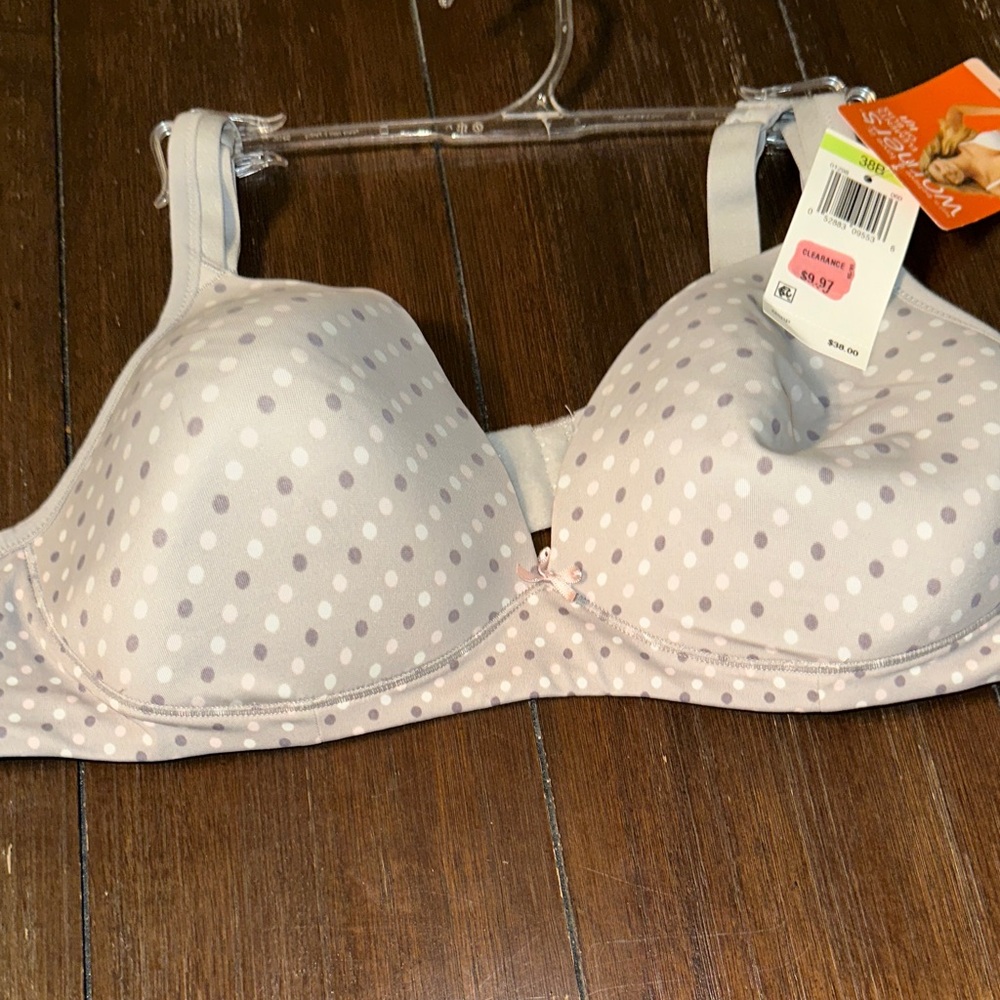 Warner's Light Pink Polka Dot Molded T-Shirt Bra